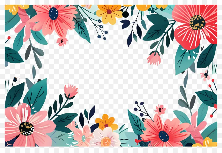 Fond Floral，Cadre Floral Délicat PNG