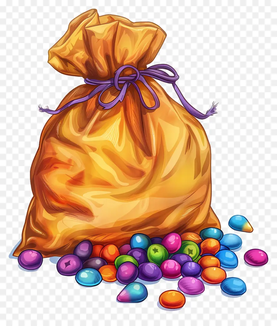 Sac De Bonbons，Coloré PNG