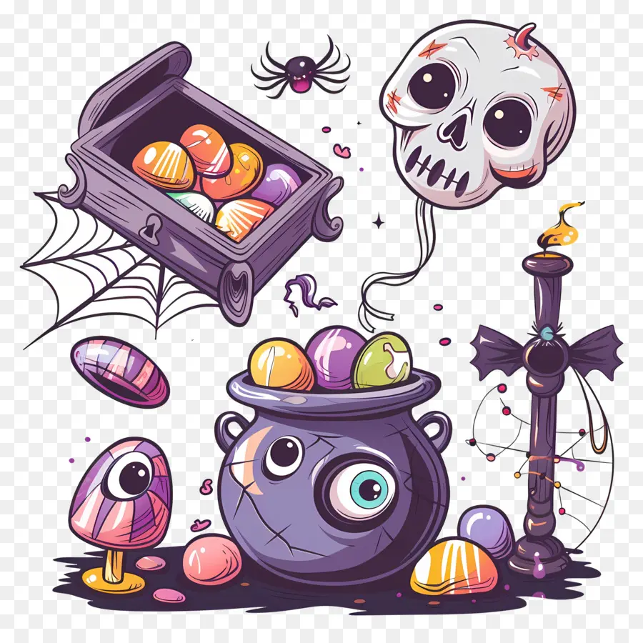 Fond D'halloween，Friandises D'halloween PNG