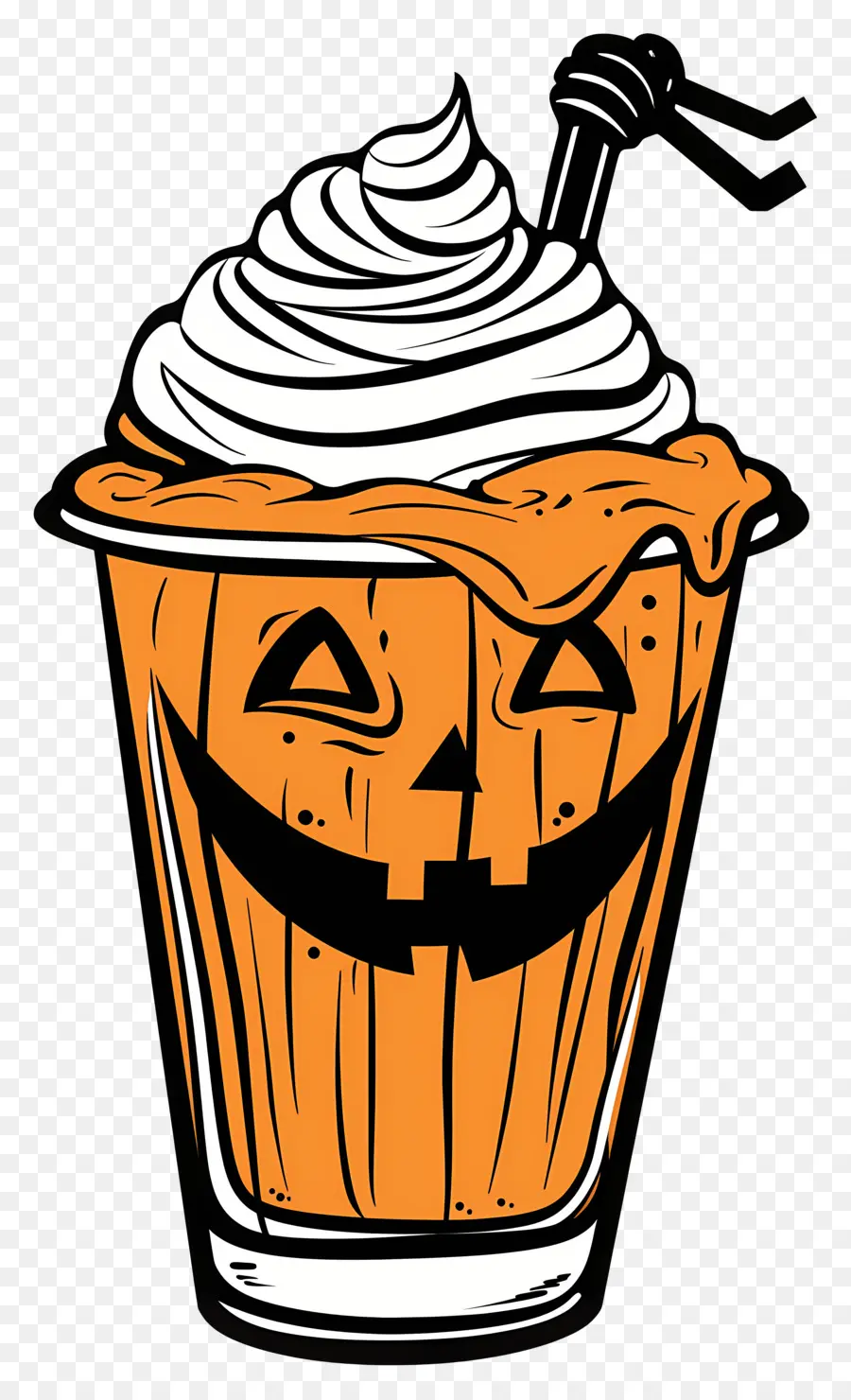 Milk Shake D'halloween，Boisson Sur Le Thème De La Citrouille PNG