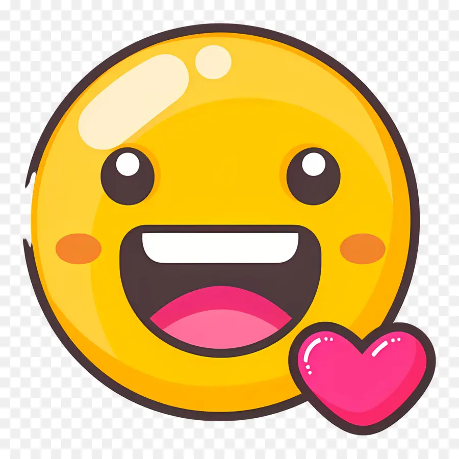 Bisou Smiley，Emoji Yeux Coeur PNG