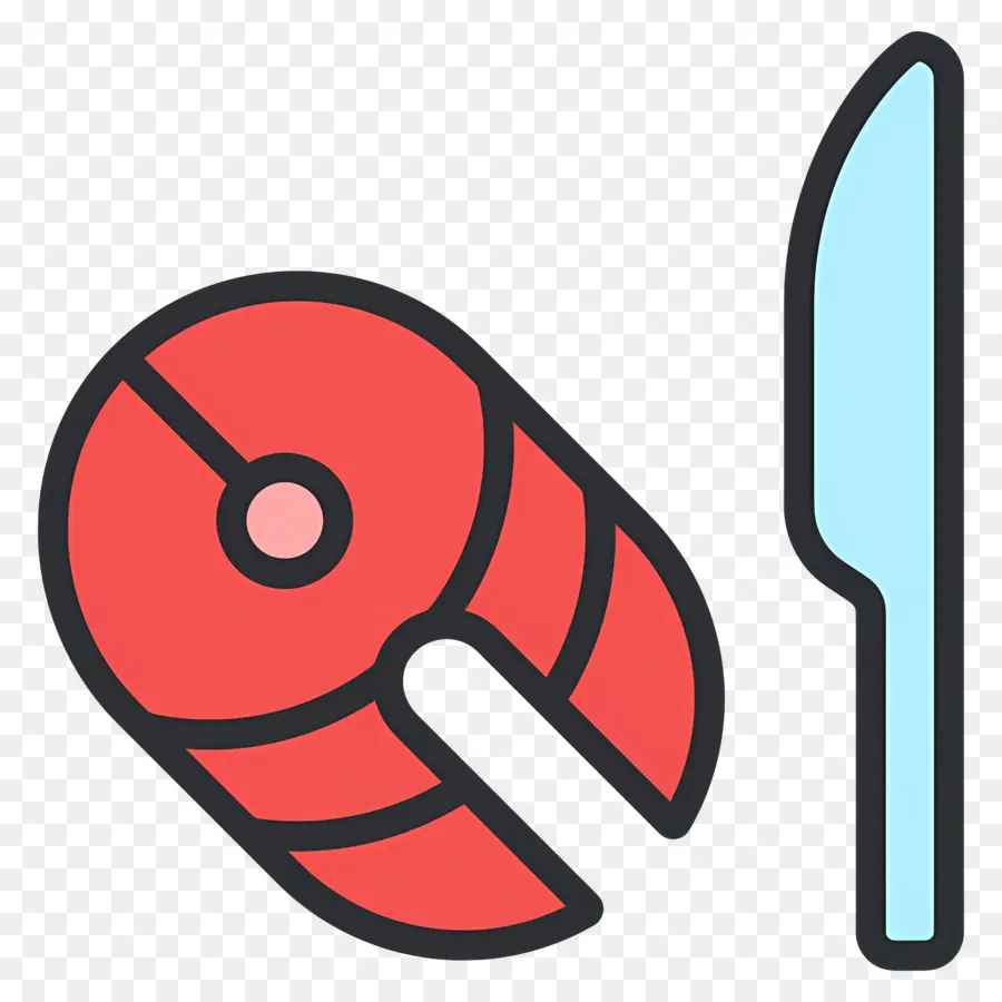 Fruit De Mer，Saumon Et Couteau PNG