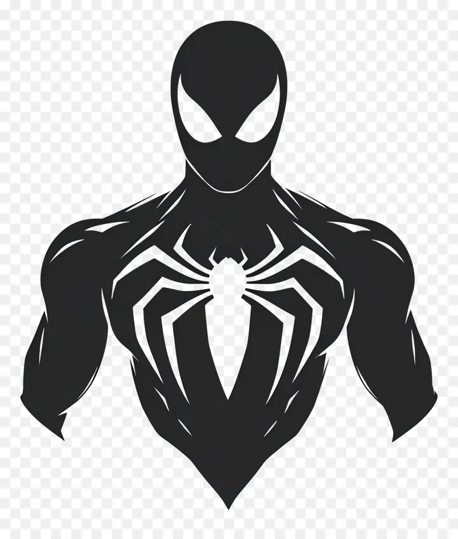 Spiderman Debout，Silhouette Noire De Spider Man PNG