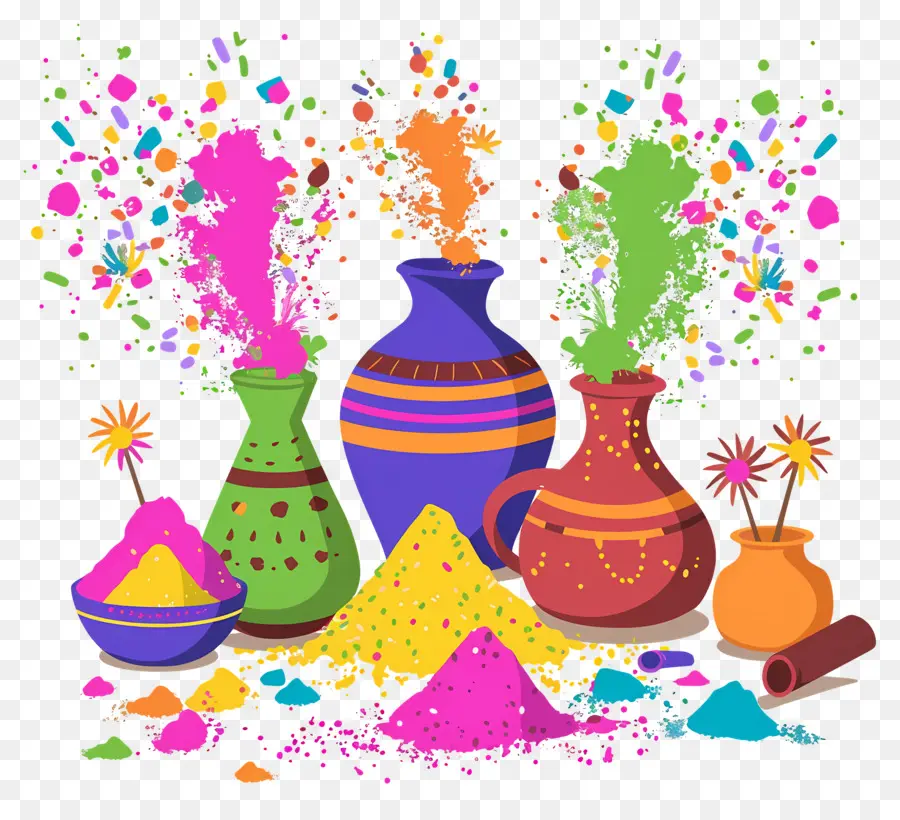 Fond De Holi，Poudres Colorées PNG