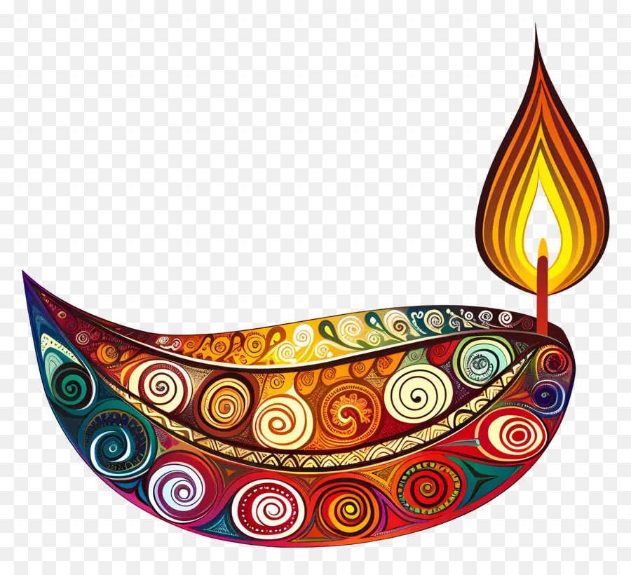 Diwali Diya，Diya En Spirale PNG