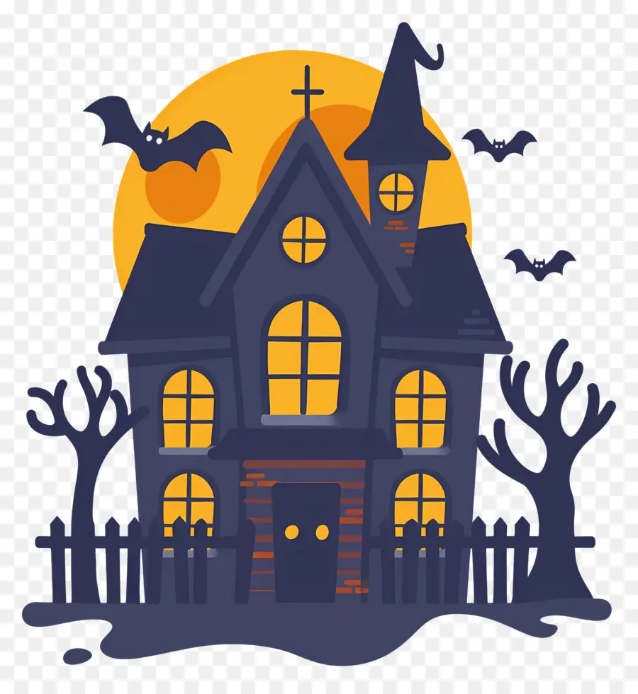 Ville D'halloween，Maison De Silhouettes PNG