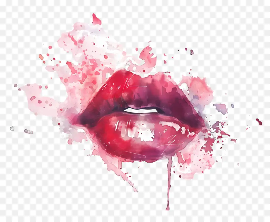 Marque De Baiser，Lèvres Aquarelle PNG