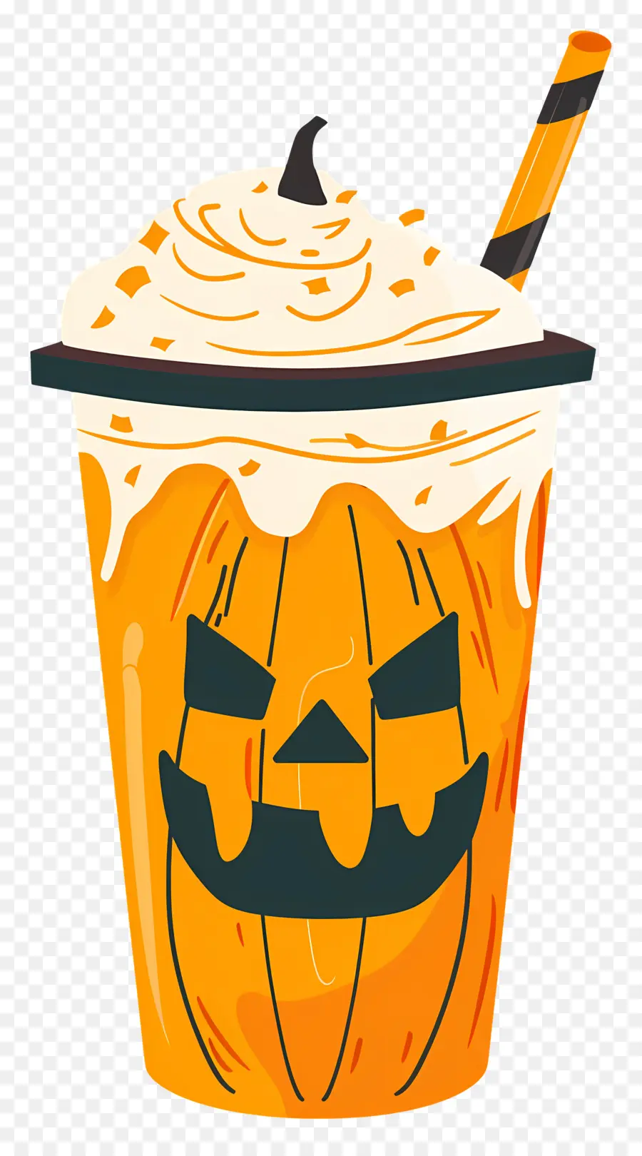 Milk Shake D'halloween，Boisson Sur Le Thème De La Citrouille PNG