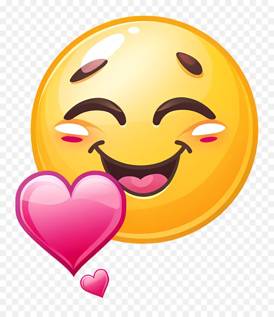 Bisou Smiley，Emoji Yeux De Coeur PNG