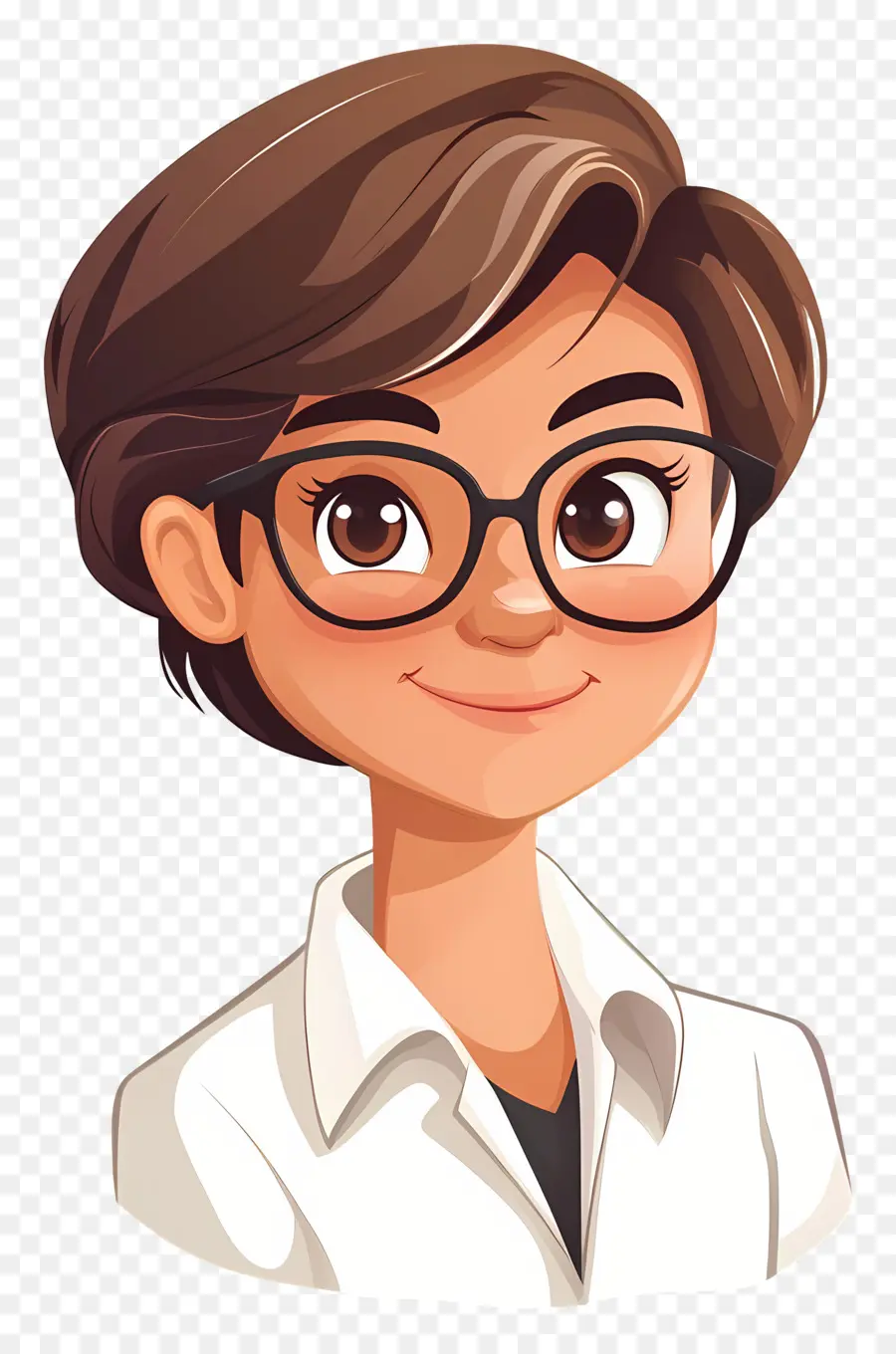 Professeur，Femme De Dessin Animé Avec Des Lunettes PNG