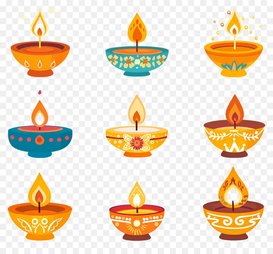 Bougie De Diwali，Diya Pastel PNG