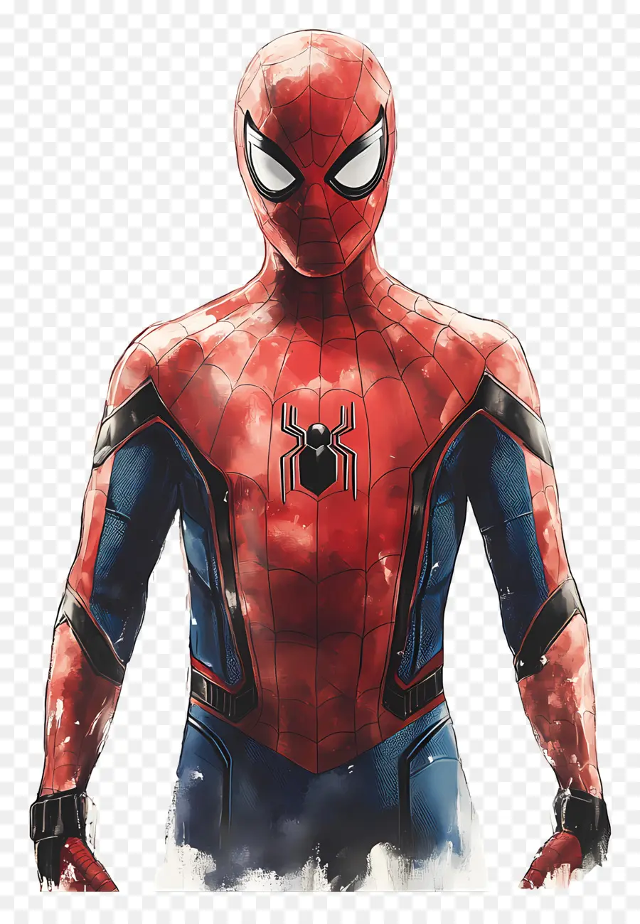 Spiderman Debout，Spider Man En Costume Rouge Et Bleu PNG