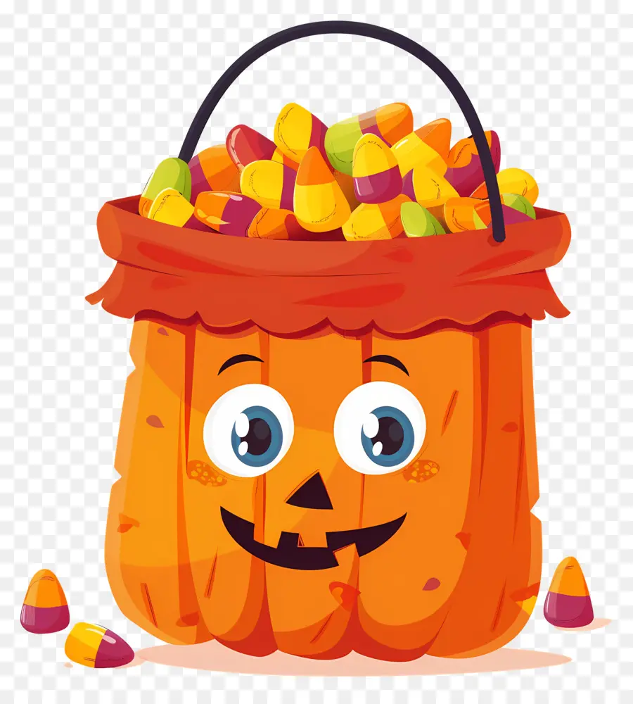 Panier D'halloween，Seau De Bonbons Au Maïs PNG