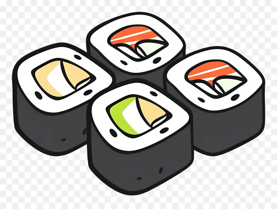 Sushis Mignons，Rouleaux De Sushi PNG