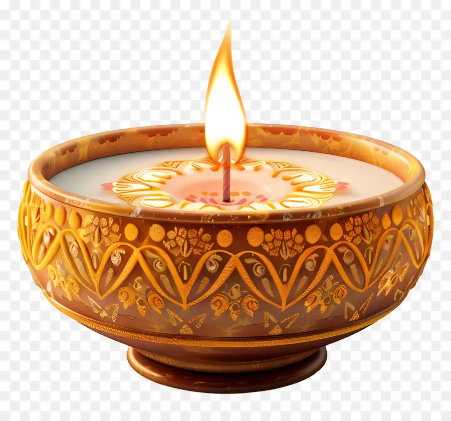 Bougie De Diwali，Bougie Florale PNG