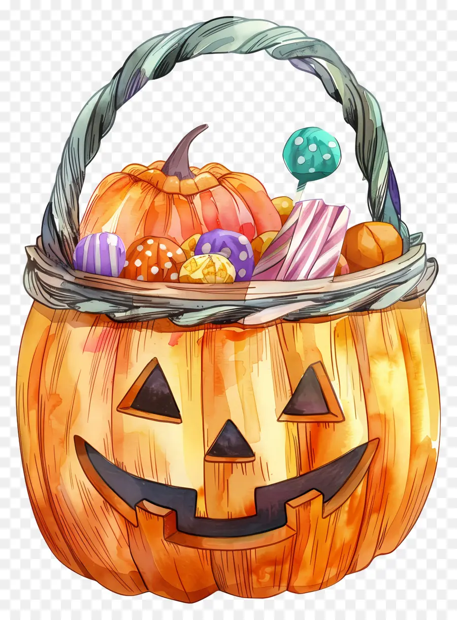 Panier D'halloween，Panier De Citrouille PNG