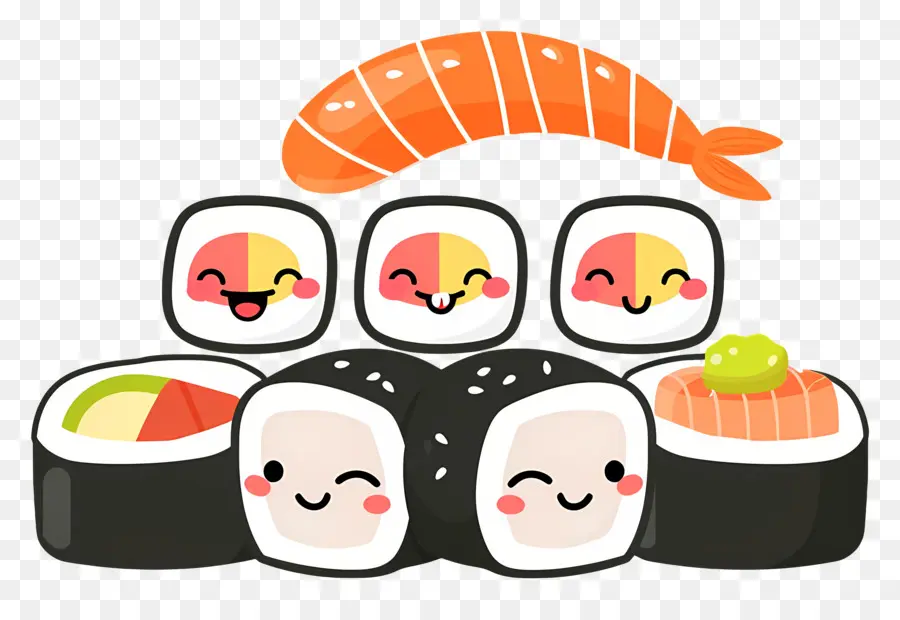 Sushis Mignons，Sushis Kawaii PNG