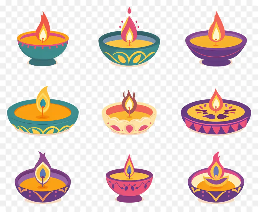 Bougie De Diwali，Diya Pastel PNG