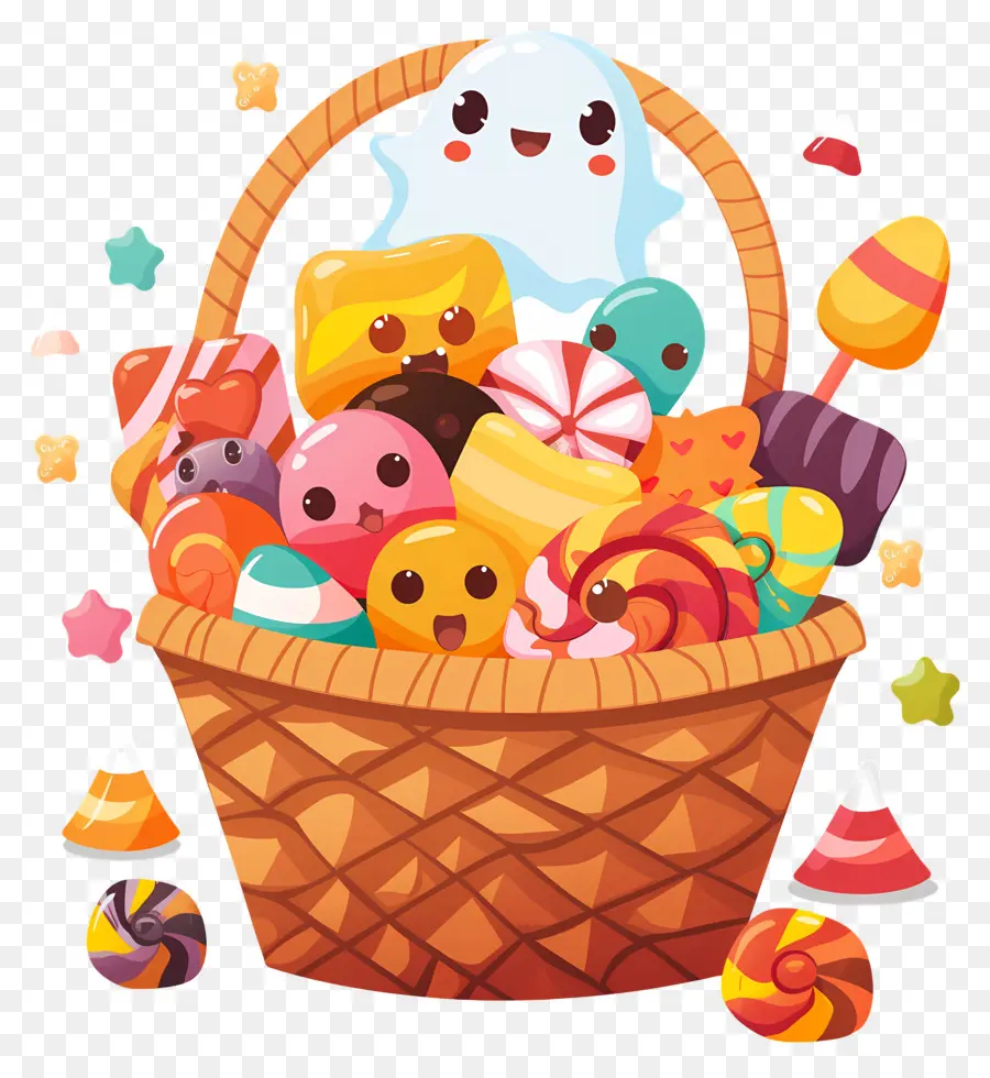 Panier D'halloween，Joyeux Panier De Bonbons PNG