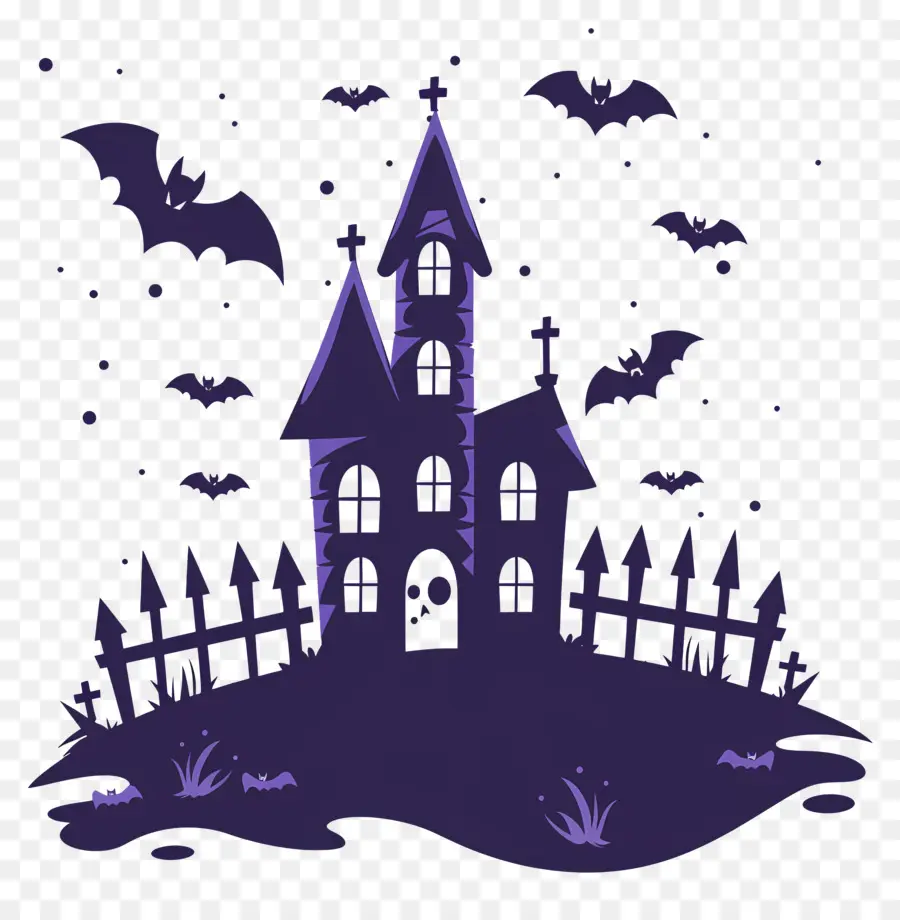 Ville D'halloween，Maison De Silhouettes PNG