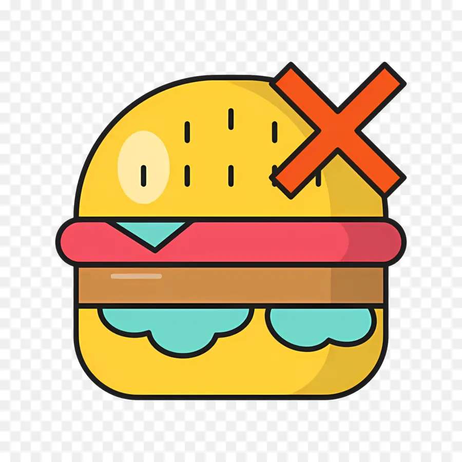 Pas De Nourriture，Burger Avec Croix PNG