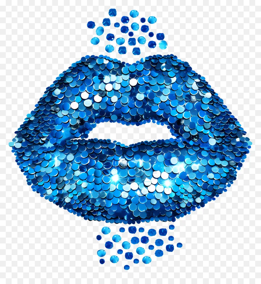 Baiser Scintillant，Lèvres Bleues PNG