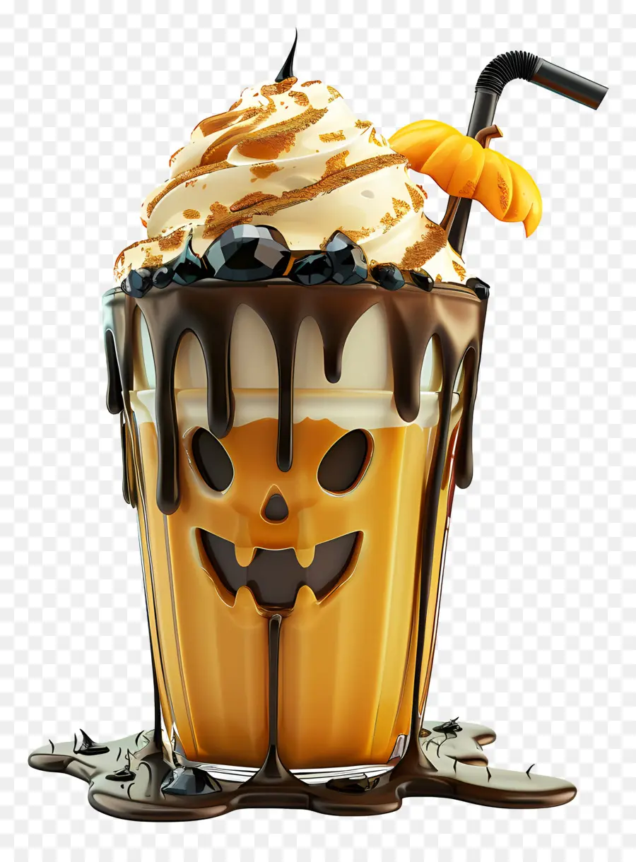 Milk Shake D'halloween，Citrouille PNG