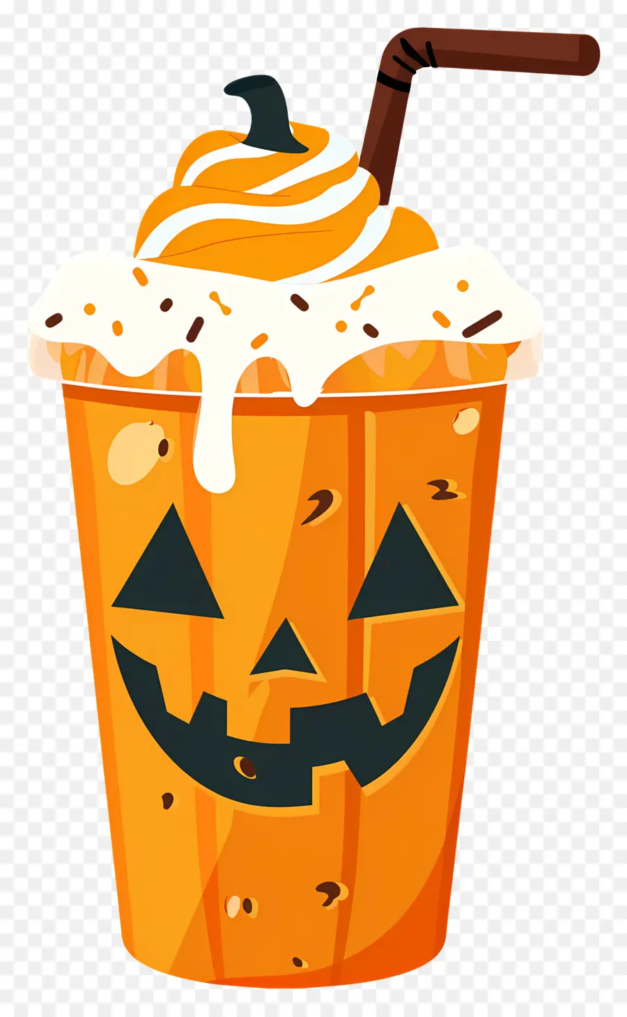 Milk Shake D'halloween，Boisson Sur Le Thème De La Citrouille PNG