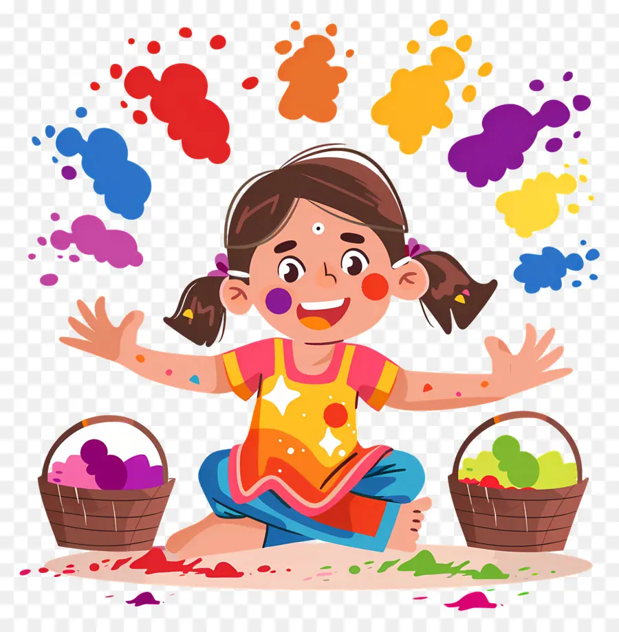 Fond De Holi，Enfant Heureux PNG