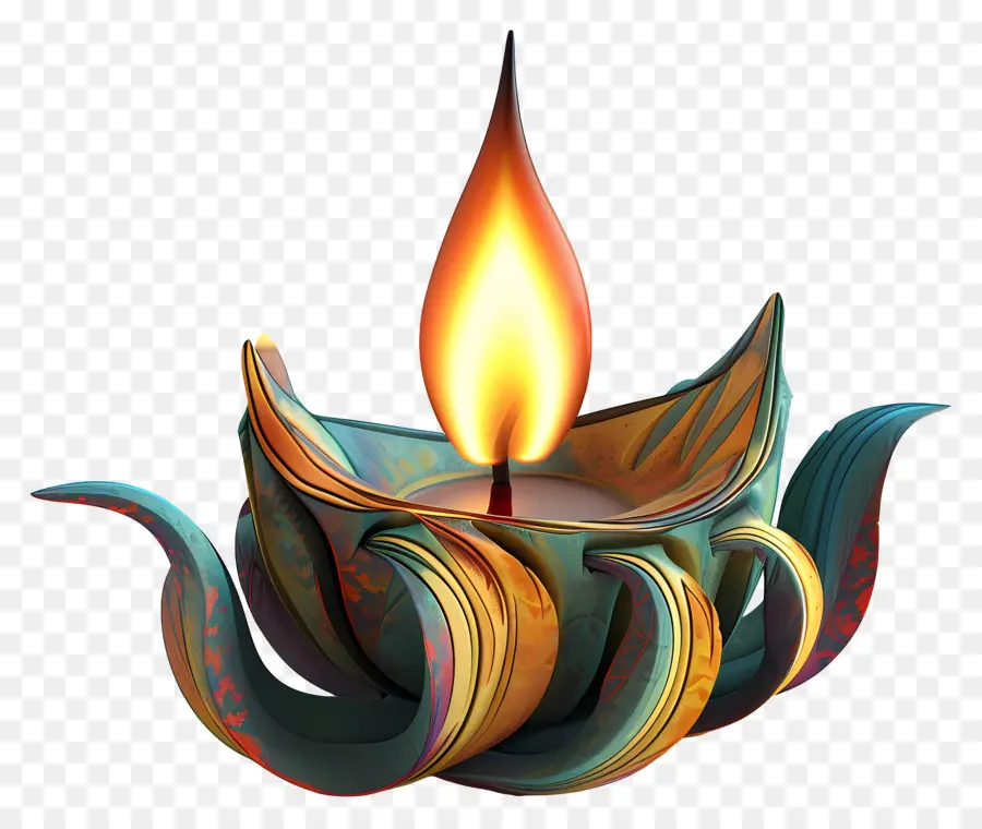 Bougie De Diwali，Bougie Décorative PNG