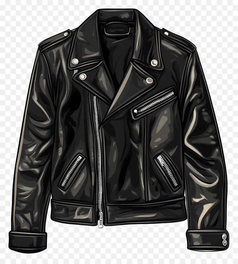 Vestes En Cuir，Veste En Cuir Noire PNG