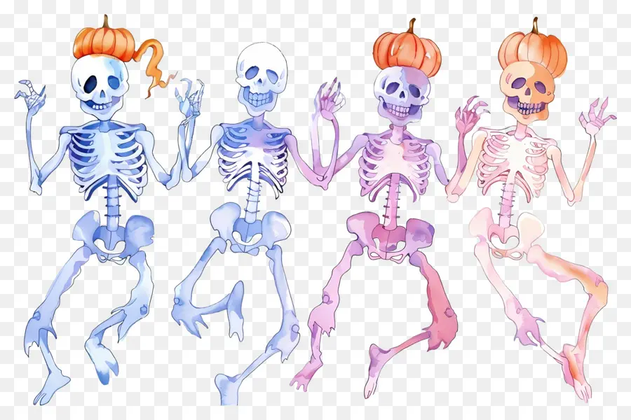 Squelettes D'halloween，Squelettes Dansants PNG