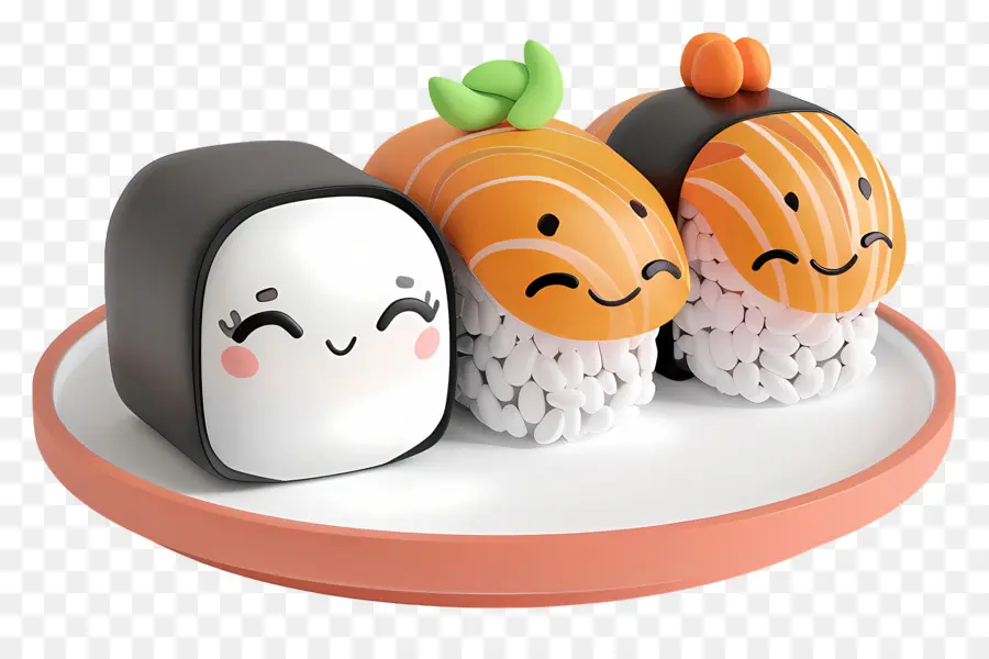 Sushis De Dessin Animé，Trio De Sushis PNG