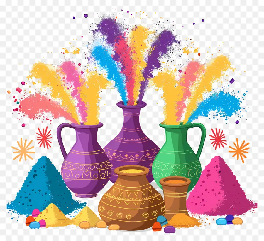 Fond De Holi，Poudres Colorées PNG