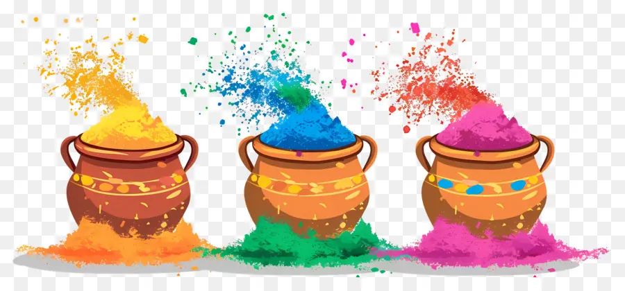 Fond De Holi，Poudres Colorées PNG