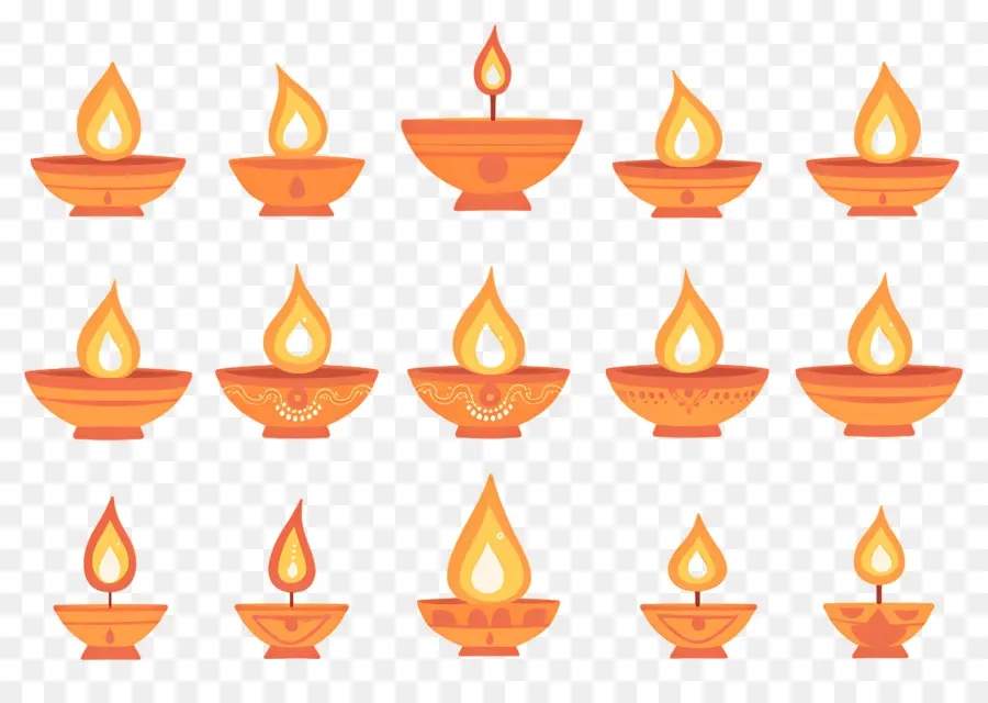 Bougie De Diwali，Diya Orange PNG