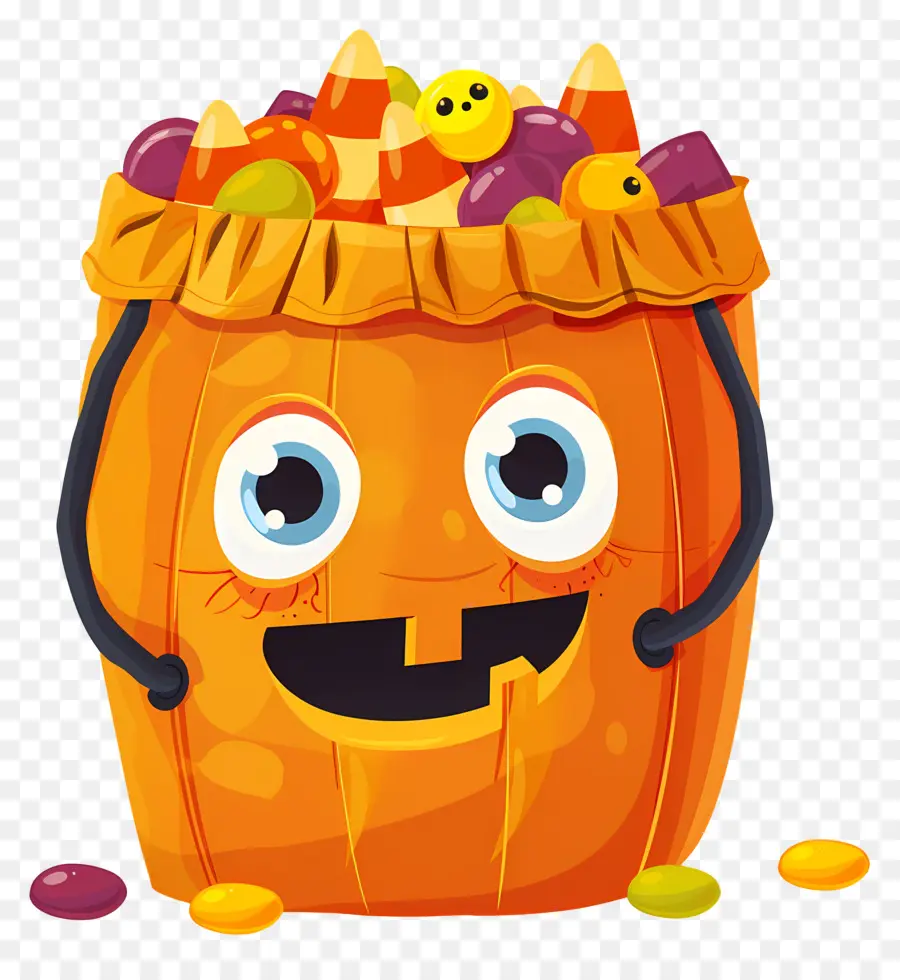 Panier D'halloween，Seau De Bonbons Au Maïs PNG