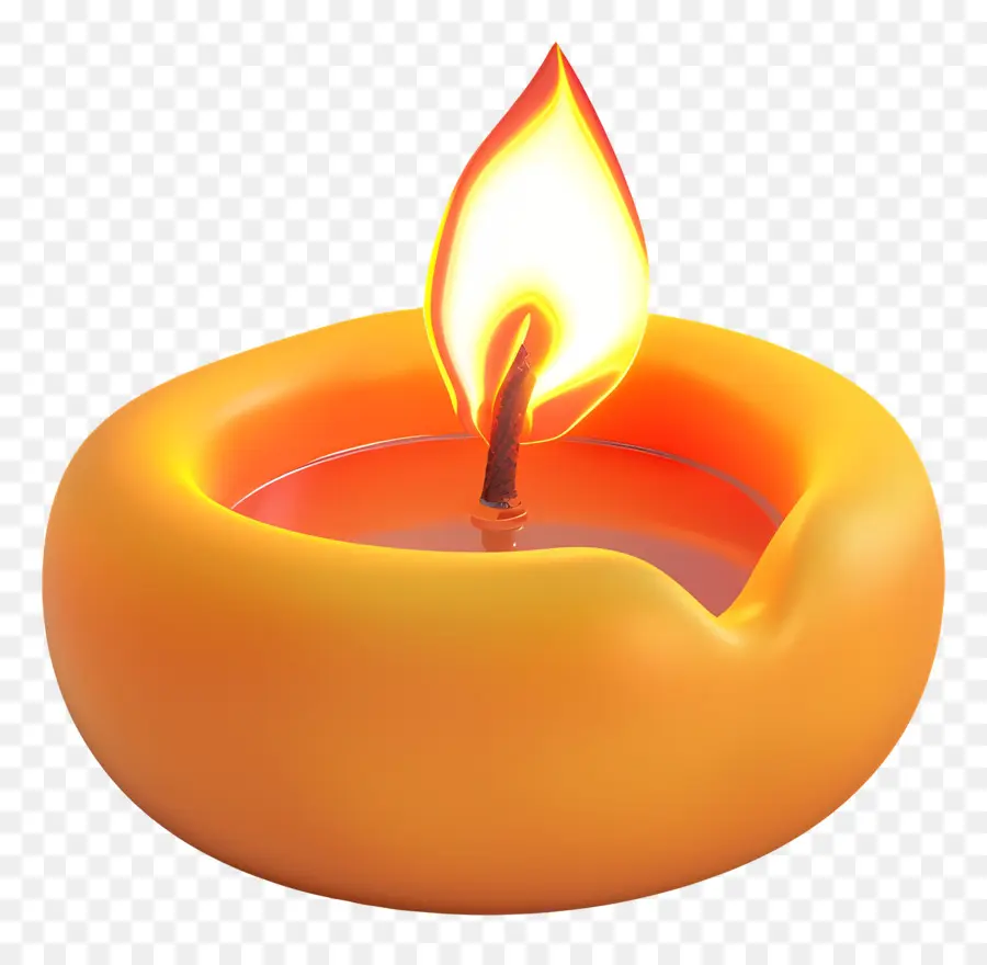 Bougie De Diwali，Bougie Orange PNG