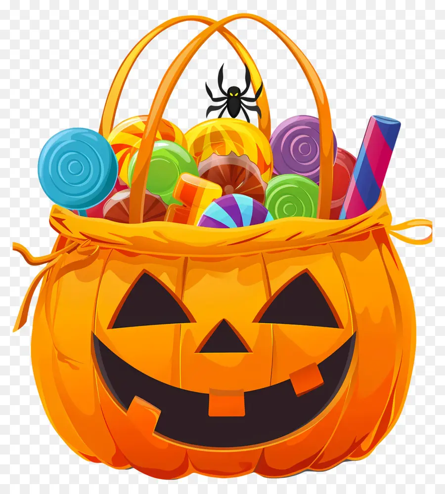 Panier D'halloween，Panier De Bonbons à La Citrouille PNG