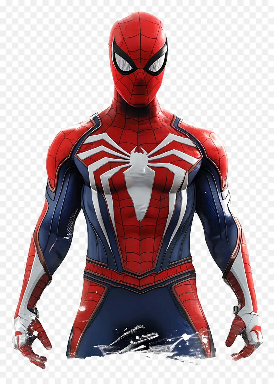 Spiderman Debout，Spider Man En Costume Rouge Et Bleu PNG