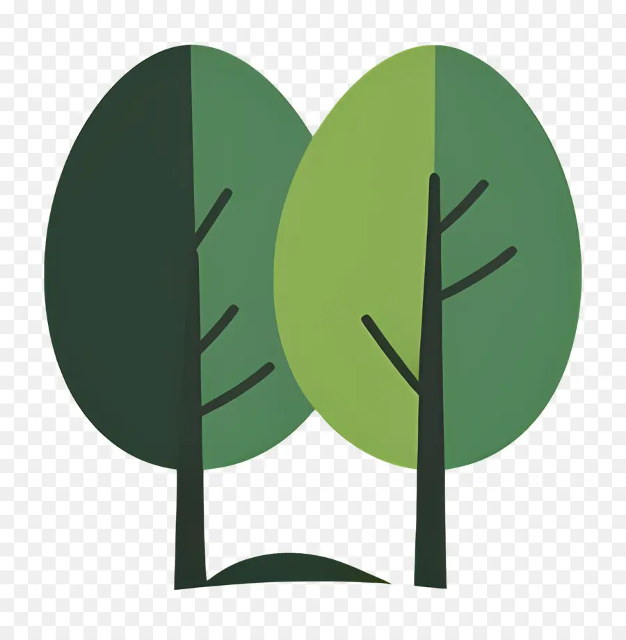 Arbre Minimaliste，Arbres Verts PNG