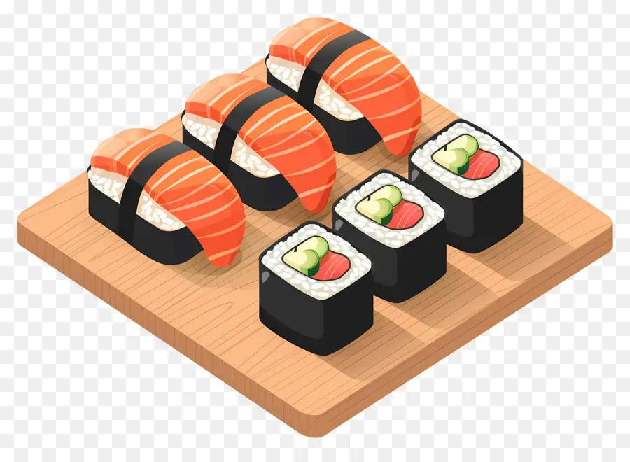 Journée Internationale Du Sushi，Rouleaux De Sushi Sur Plateau PNG