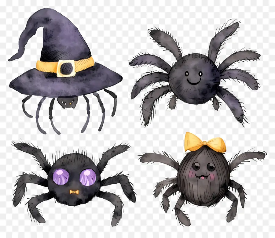 Araignées D'halloween，Chapeaux PNG