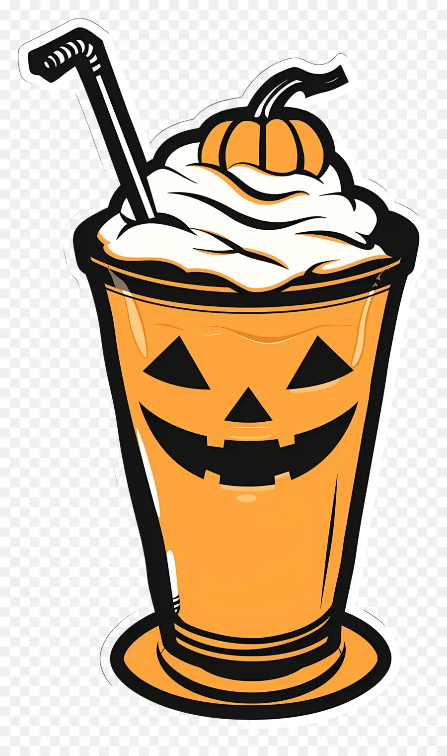 Milk Shake D'halloween，Boisson Sur Le Thème De La Citrouille PNG