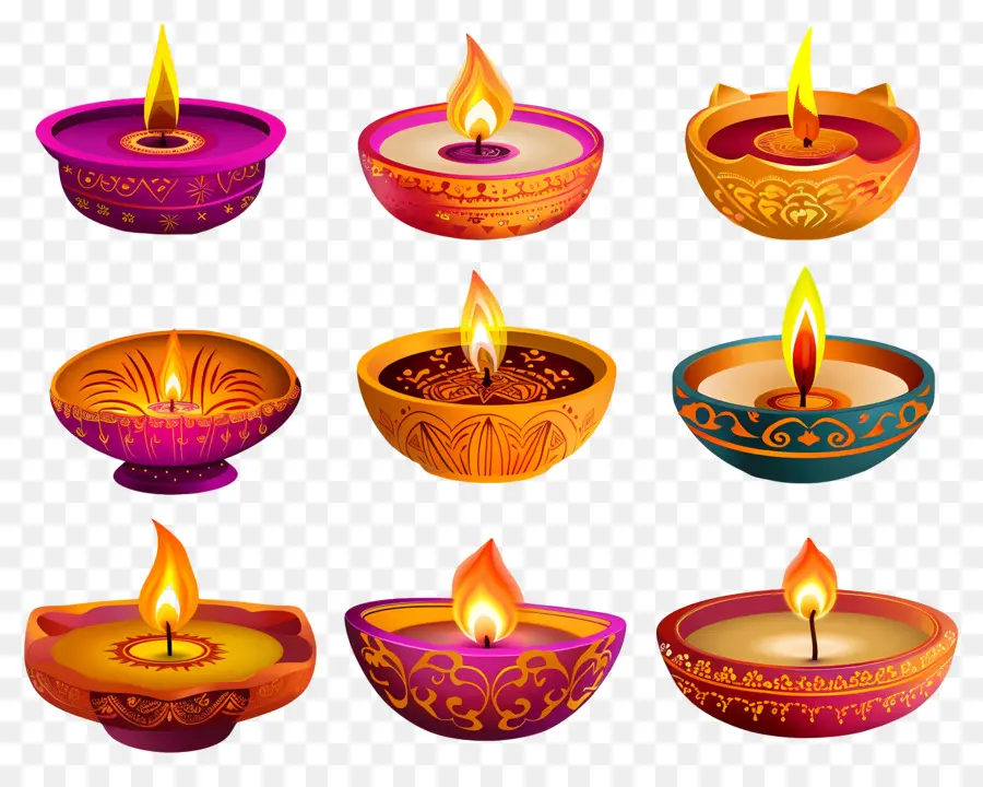 Bougie De Diwali，Lampes Décoratives PNG