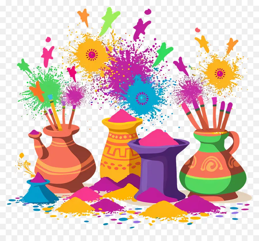 Fond De Holi，Poudres Colorées PNG