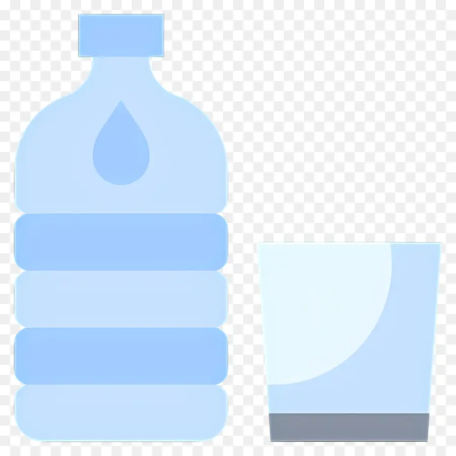 Eau Minérale，Bouteille D'eau Et Verre PNG