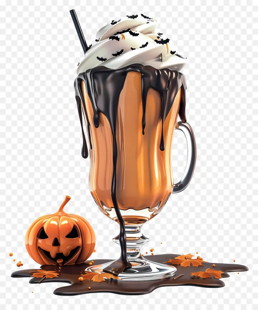 Milk Shake D'halloween，Milk Shake à La Citrouille PNG