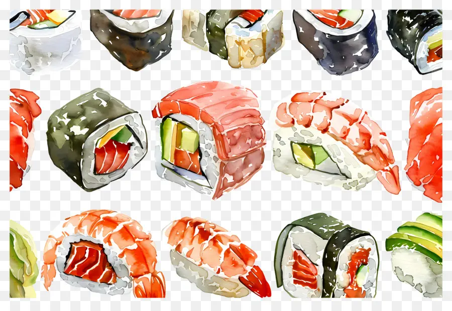 Sushis Aquarelle，Sushis PNG