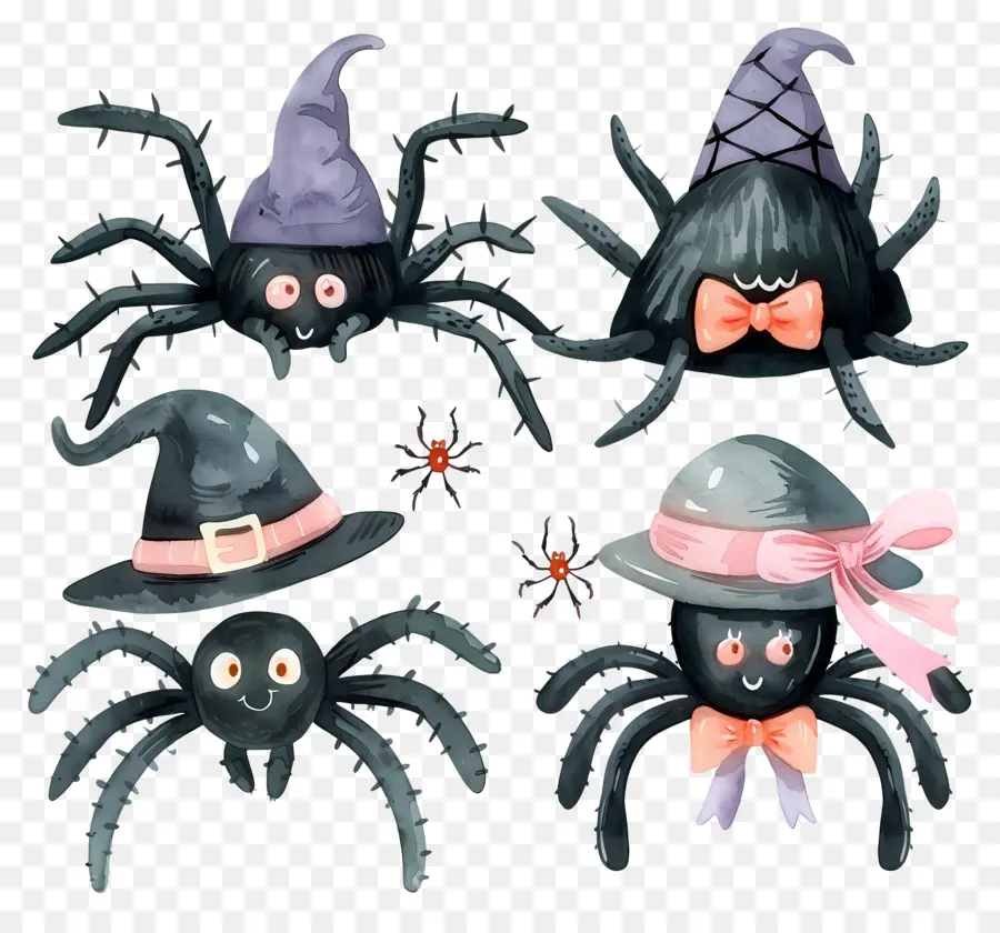 Araignées D'halloween，Chapeaux PNG